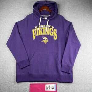 Minnesota Vikings Graphic Print Patch Hoodie Sweatshirt Men L Pocket NEW NWOT
